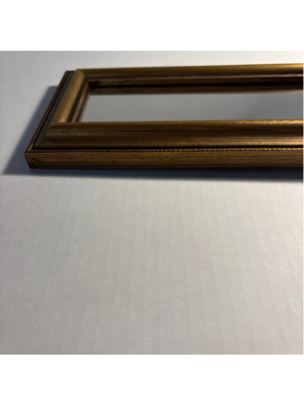 Ornate Gold Wood Wall/shelf Mirror Small Rectangle Gilt Stepped Frame 1211